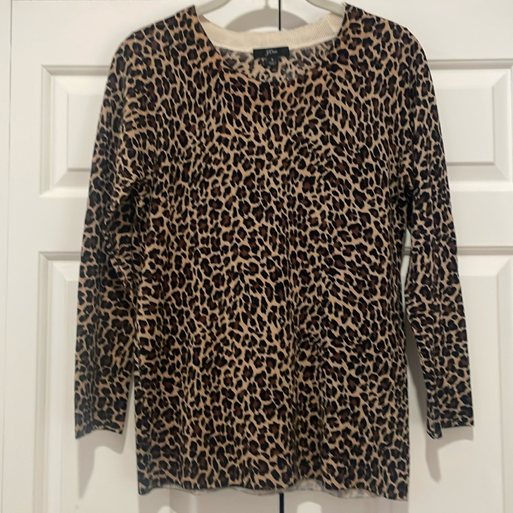 J. CREW Teddy Leopard Print Sweater.  A classic staple piece for any wardrobe.
